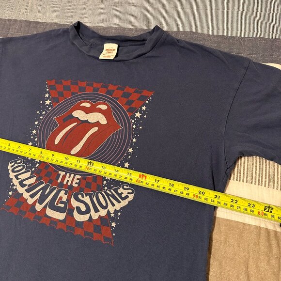 The Rolling Stones Short Sleeve XS - S Blue Cotton Graphic Band T Shirt - Picture 4 of 5
